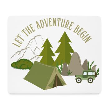 Lasst das Abenteuer beginnen – Camping - Mousepad (Querformat) - Weiß - Vorne