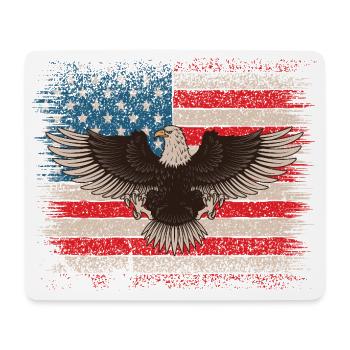 Weißkopfseeadler USA Flagge Amerikanischer Adler  - Mousepad (Querformat) - Weiß - Vorne