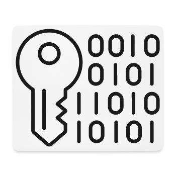 Digital-Schlüssel-Verschlüsselungslinien-Symbol - Mousepad (Querformat) - Weiß - Vorne