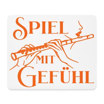 Querflöte - Spiel mit Gefühl Flötenmusik Flötistin - Mousepad (Querformat) - Weiß - Vorne