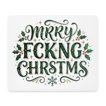 Merry Chrstms – frecher Weihnachtsspruch - Mousepad (Querformat) - Weiß - Vorne