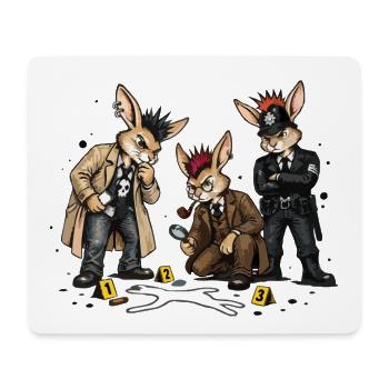 Bunny Punk Detektive im Noir Stil - Mousepad (Querformat) - Weiß - Vorne