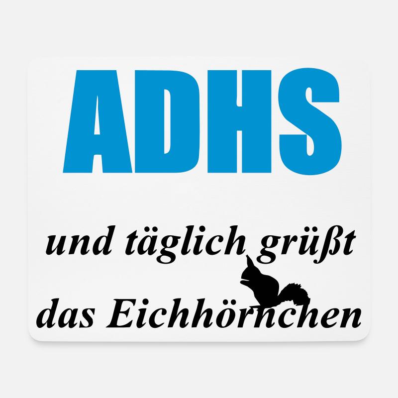 ADHS Eichhörnchen Geschenk - Mousepad (Querformat) - Weiß