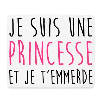 Je suis une Princesse et je t'emmerde Fille Femme - Tapis de souris (format paysage) - blanc - Devant