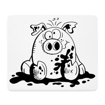 Ferkelchen - Wutz - Schwein - Sau - Fun - Mousepad (Querformat) - Weiß - Vorne