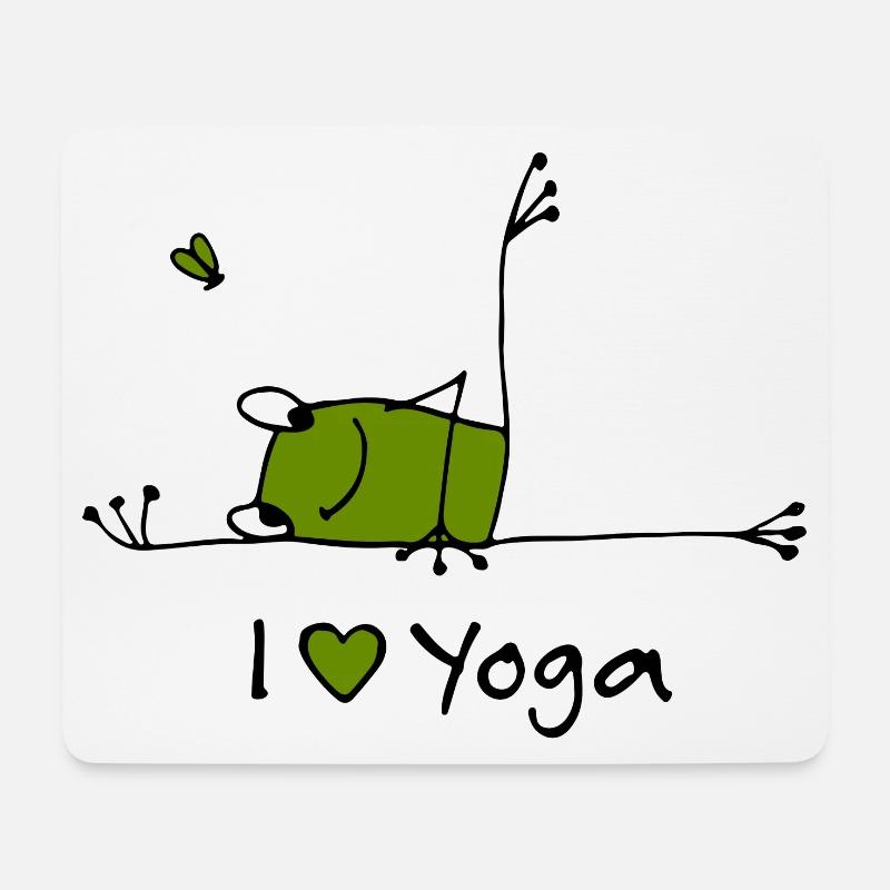 I love Yoga - Mousepad (Querformat) - Weiß