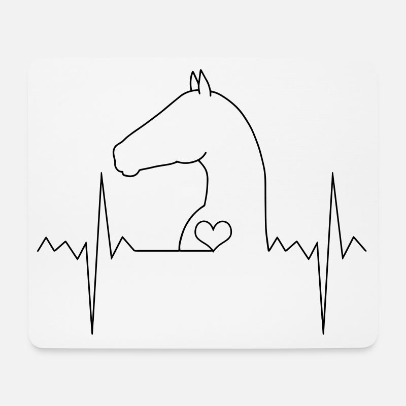 Herzfrequenz Pferd Heartbeat Horse Geschenk - Mousepad (Querformat) - Weiß