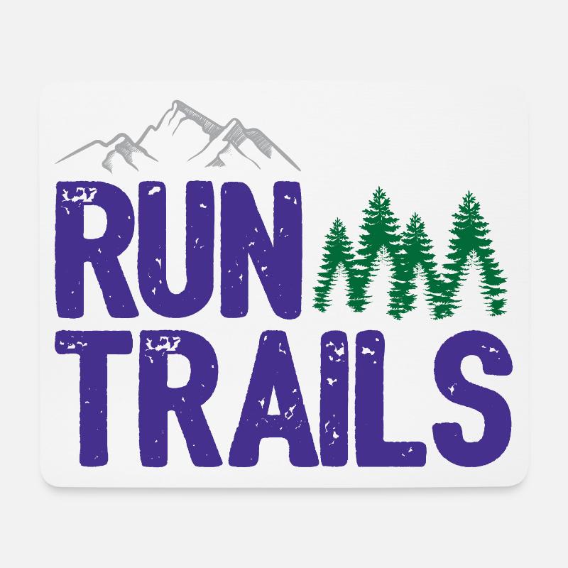 Run Trails - Mousepad (Querformat) - Weiß