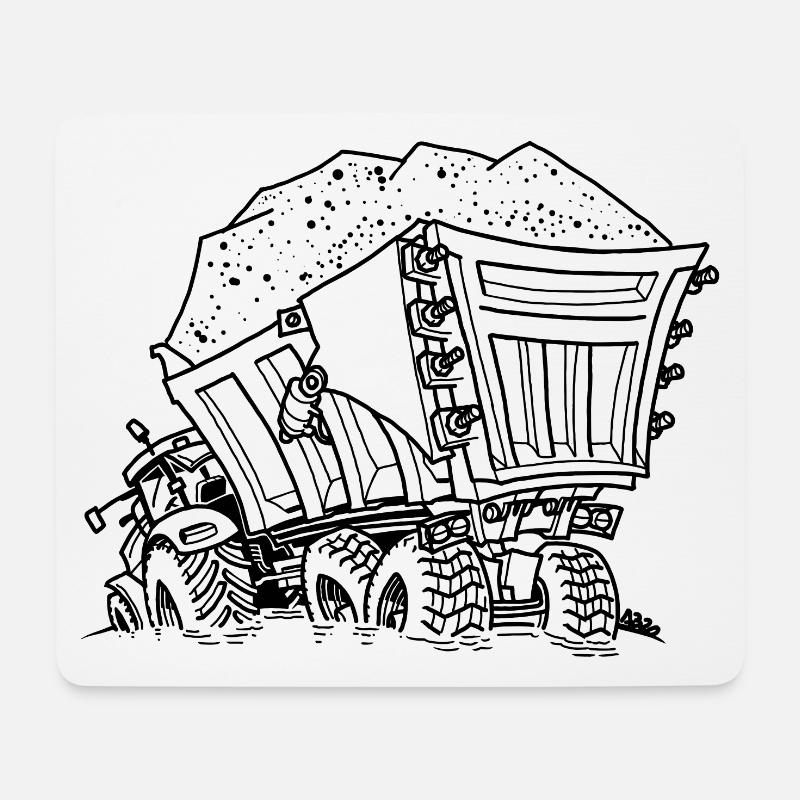 0956 tractor cart SAND - Mouse Pad (horizontal) - white
