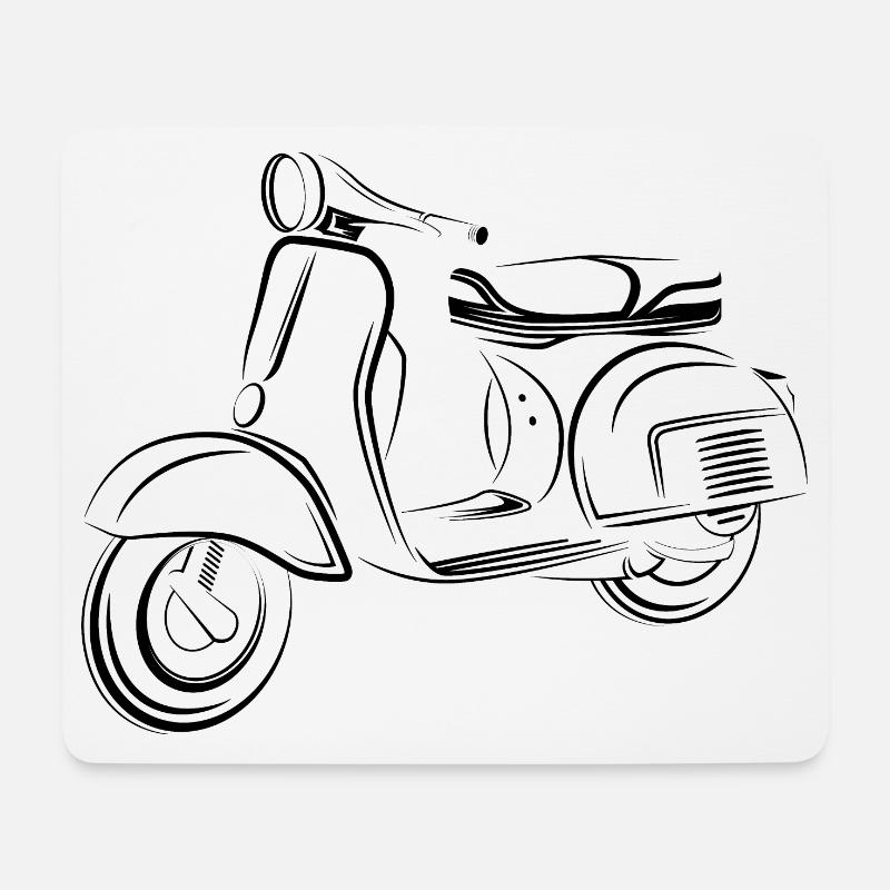 scooter bike motorbike roller motorcycle roller - Mousepad (Querformat) - Weiß