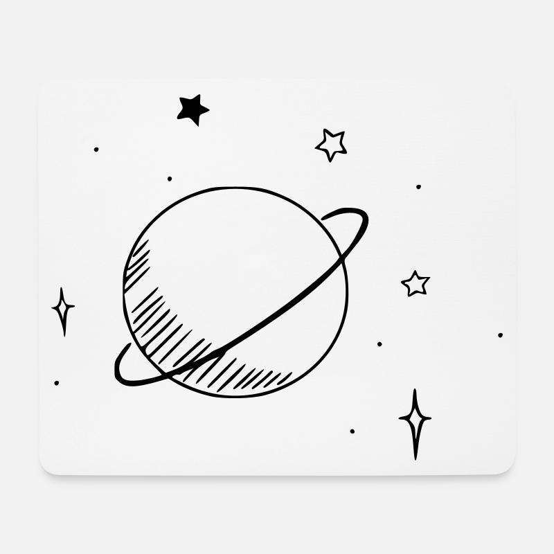 Astronomie - Planet und Sterne - Mousepad (Querformat) - Weiß