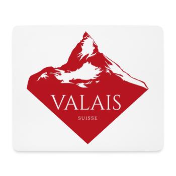 Valais Mountain Peak Red Logo - Mouse Pad (horizontal) - white - Front
