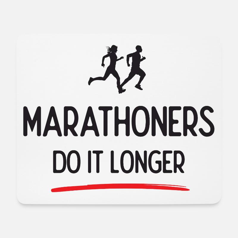 Marathoners Do It Longer - Mouse Pad (horizontal) - white