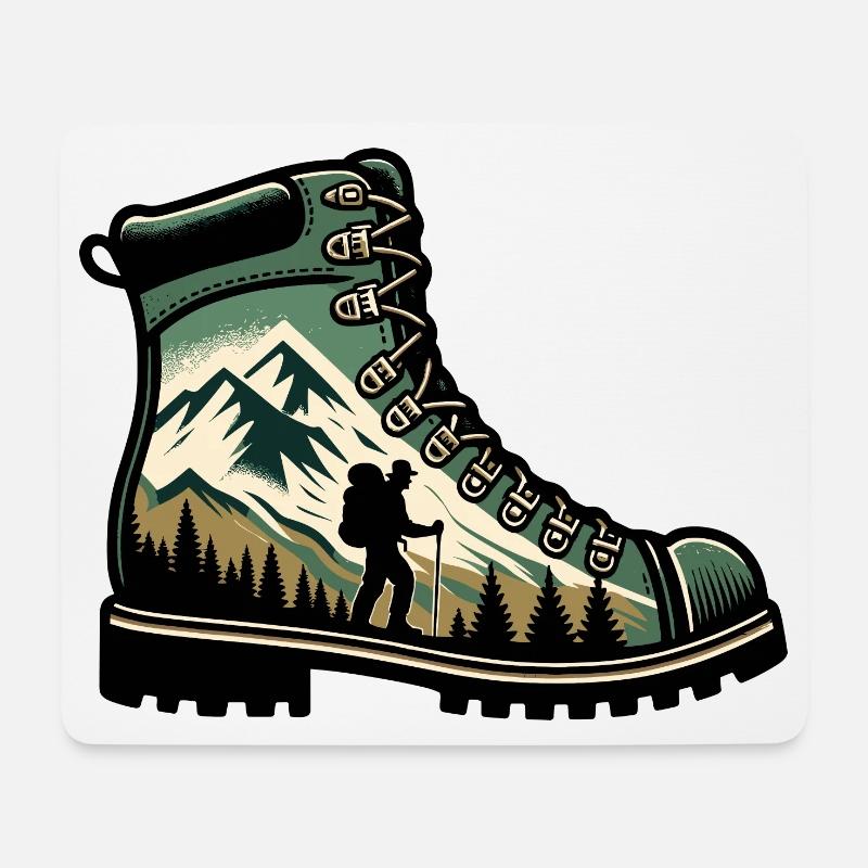 Wanderschuhe Mountain Trekkeur Randonneur - Mousepad (Querformat) - Weiß