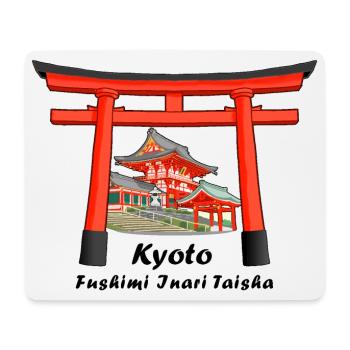 Kyoto, Japan, Fushimi Inari Taisha Hand Drawing - Mouse Pad (horizontal) - white - Front