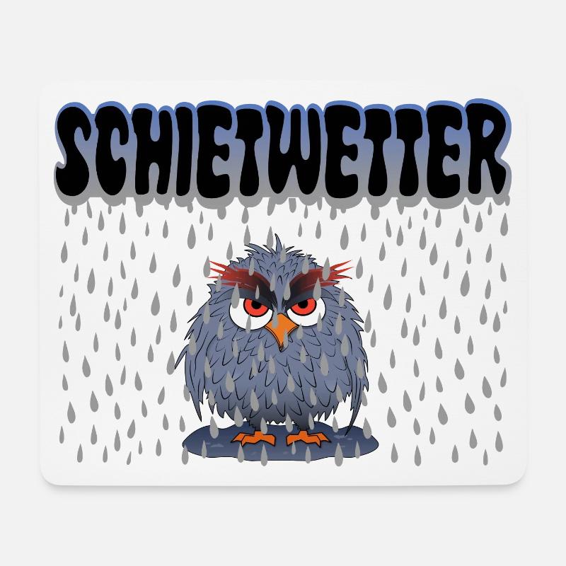 Eule Schietwetter - Mousepad (Querformat) - Weiß