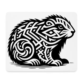 Marmotte tribale - Tapis de souris (format paysage) - blanc - Devant