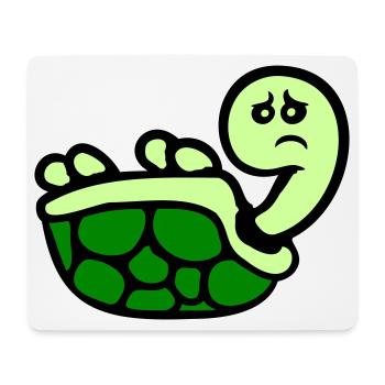 Tortue renversée sur le dos, triste - Tapis de souris (format paysage) - blanc - Devant