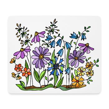 Fleur - Tapis de souris (format paysage) - blanc - Devant