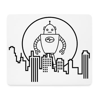 City Silhouette Robot : IA rencontre le design urbain - Tapis de souris (format paysage) - blanc - Devant