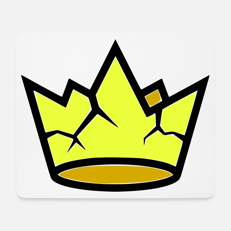 Broken Crown Grunge Rissig Vektor - Mousepad (Querformat) - Weiß