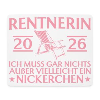 Rentnerin 2026 Muss nix außer Nickerchen - Mousepad (Querformat) - Weiß - Vorne