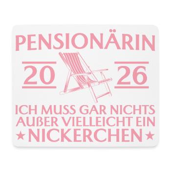 Pensionärin 2026 Muss nix außer Nickerchen - Mousepad (Querformat) - Weiß - Vorne