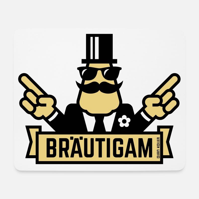 Bräutigam Handzeichen (Polterabend / JGA / 3C) - Mousepad (Querformat) - Weiß