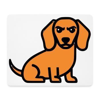 Dackel Hund Braun Comic - Mousepad (Querformat) - Weiß - Vorne