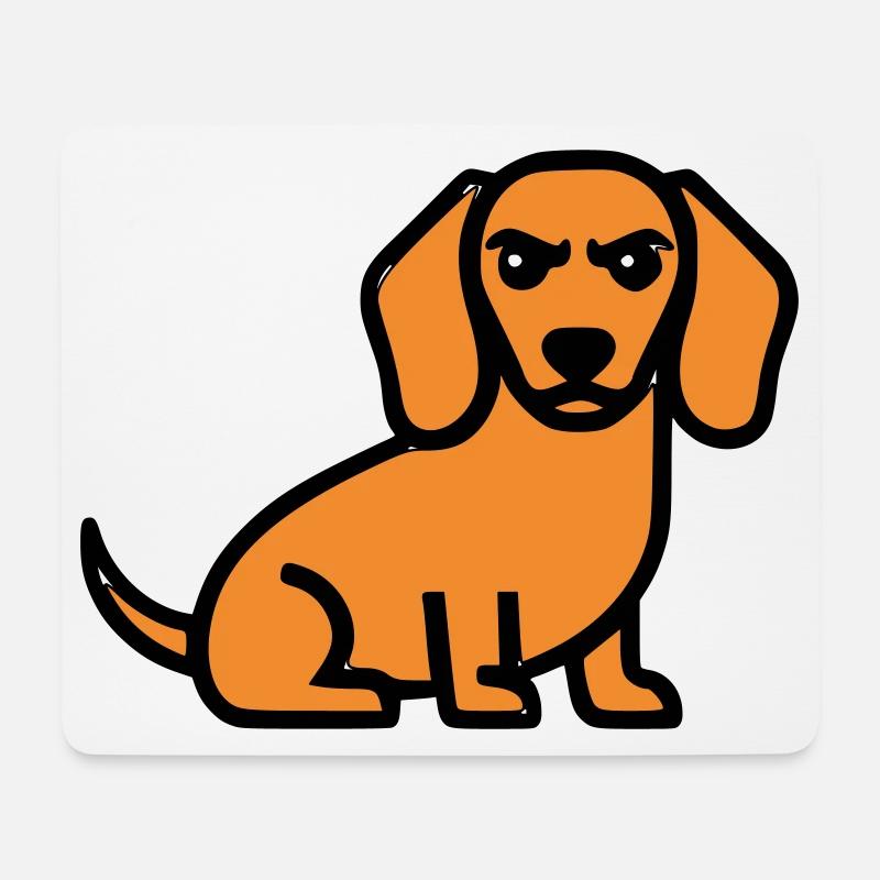 Dackel Hund Braun Comic - Mousepad (Querformat) - Weiß