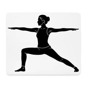 Warrior Yoga Pose Silhouette - Mousepad (Querformat) - Weiß - Vorne