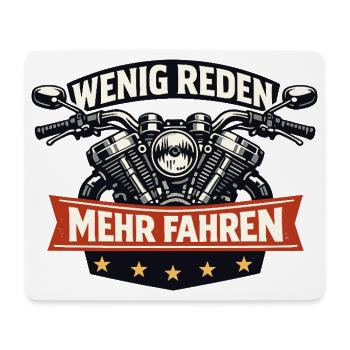 Wenig reden mehr fahren Motorrad Vintage - Mousepad (Querformat) - Weiß - Vorne