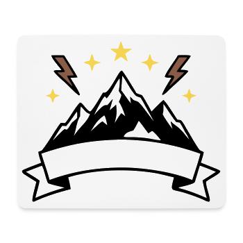 Berge Banner Textfeld Wappen - Mousepad (Querformat) - Weiß - Vorne