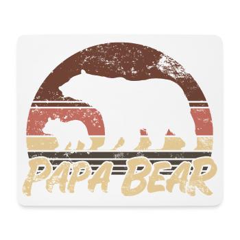 Papa Ours - Cadeau de la fête des pères - Tapis de souris (format paysage) - blanc - Devant