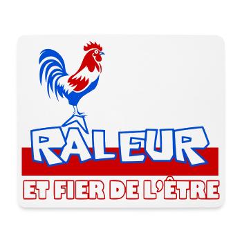 Râleur Fier de l’être Coq Logo - Tapis de souris (format paysage) - blanc - Devant