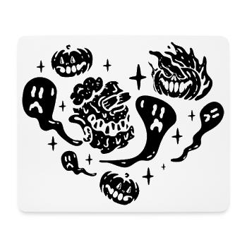 Halloween Heart with Halloween Ghost - Mousepad (Querformat) - Weiß - Vorne
