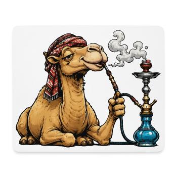 Kamel mit Shisha Cartoon - Mousepad (Querformat) - Weiß - Vorne