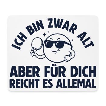 Tischtennis Bin zwar alt Retro Tischtennisspieler - Mousepad (Querformat) - Weiß - Vorne