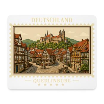 Deutschland Quedlinburg Vintage Reisemarke - Mousepad (Querformat) - Weiß - Vorne