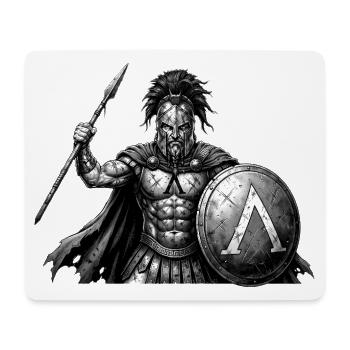 Spartanischer Krieger mit Schild - Mousepad (Querformat) - Weiß - Vorne