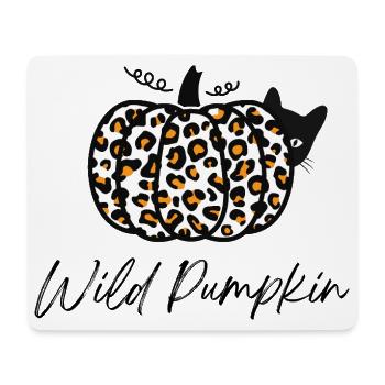 Halloween Katze – Leopard Kürbis, Halloween Shirt - Mousepad (Querformat) - Weiß - Vorne
