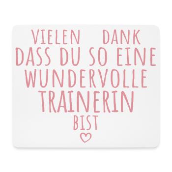 Beste Trainerin Herz Dankeschön Fußballtrainerin - Mousepad (Querformat) - Weiß - Vorne