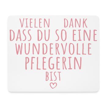 Beste Pflegerin Herz Dankeschön Altenpflege - Mousepad (Querformat) - Weiß - Vorne