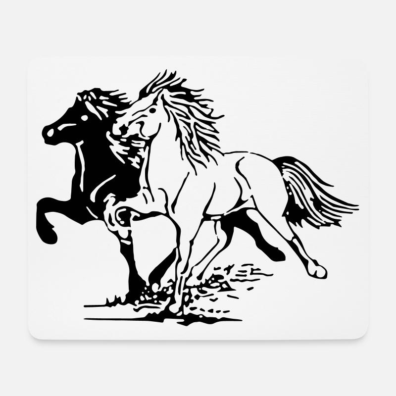 Wild Horses - Mouse Pad (horizontal) - white