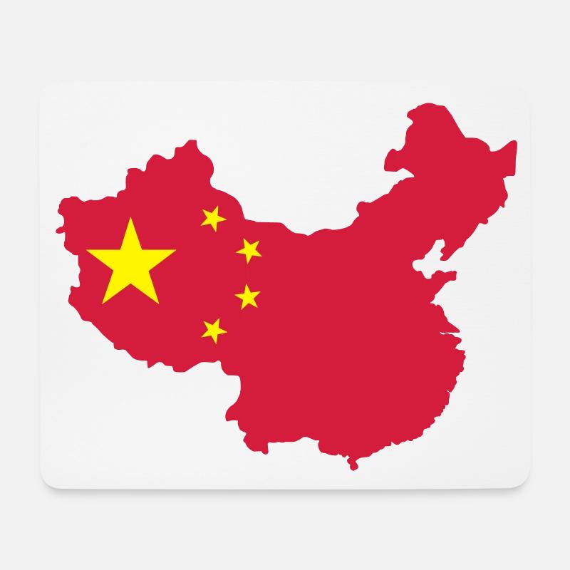 Karte von China - Mousepad (Querformat) - Weiß