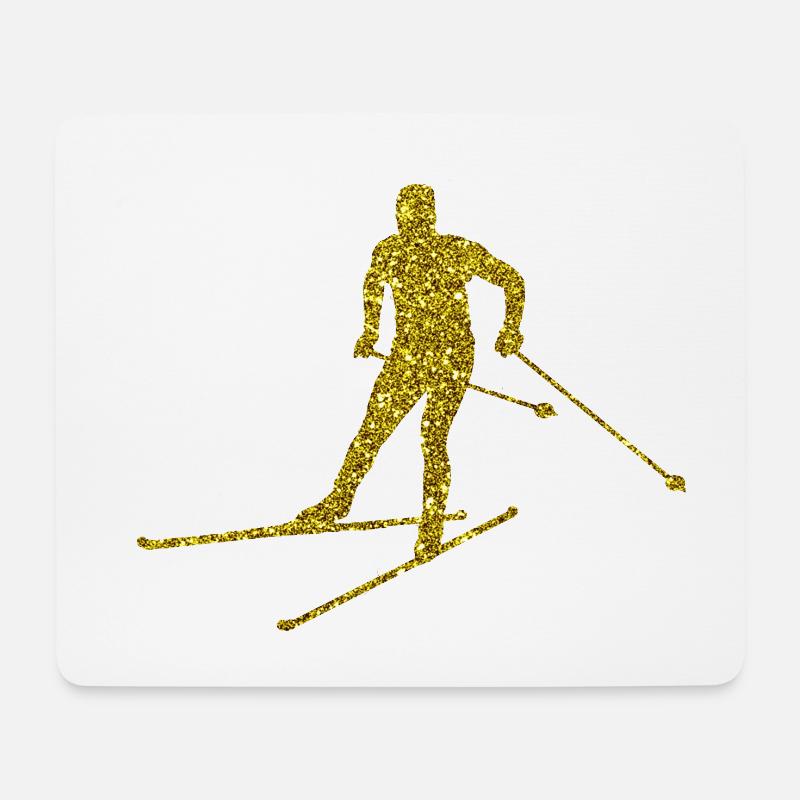Gold Langlauf - Mousepad (Querformat) - Weiß