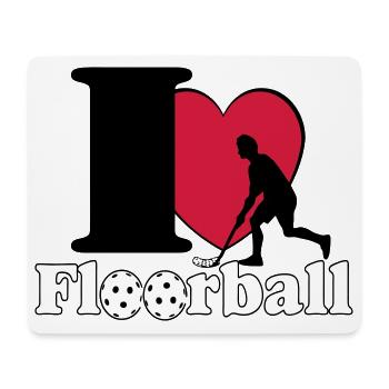 Floorball , Unihockey , Hockey , Fun I love.. - Mousepad (Querformat) - Weiß - Vorne