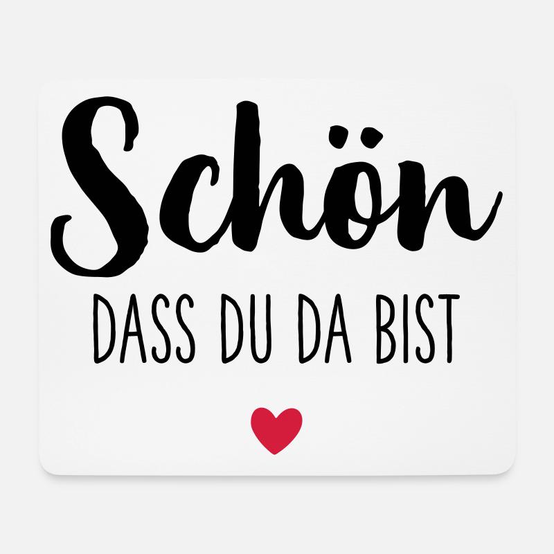 Schön dass du da bist Herz - Mousepad (Querformat) - Weiß