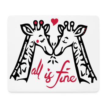 Giraffen Liebe - Mousepad (Querformat) - Weiß - Vorne