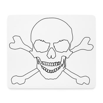 Skull and crossed bones - Mousepad (Querformat) - Weiß - Vorne